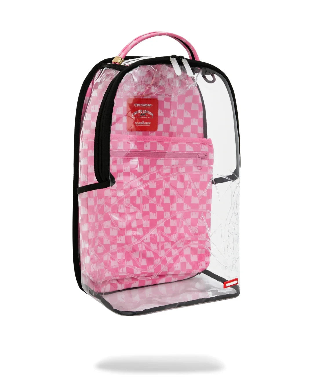 Sprayground "PINK CHECK CLEAR MOUTH" BACKPACK