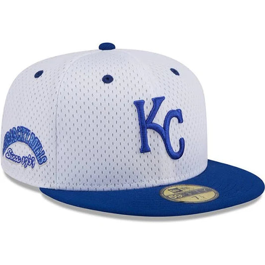 New Era 59FIFTY Fitted "Kansas City Royals WHITE THROWBACK JERSEY MESH" (60461772)