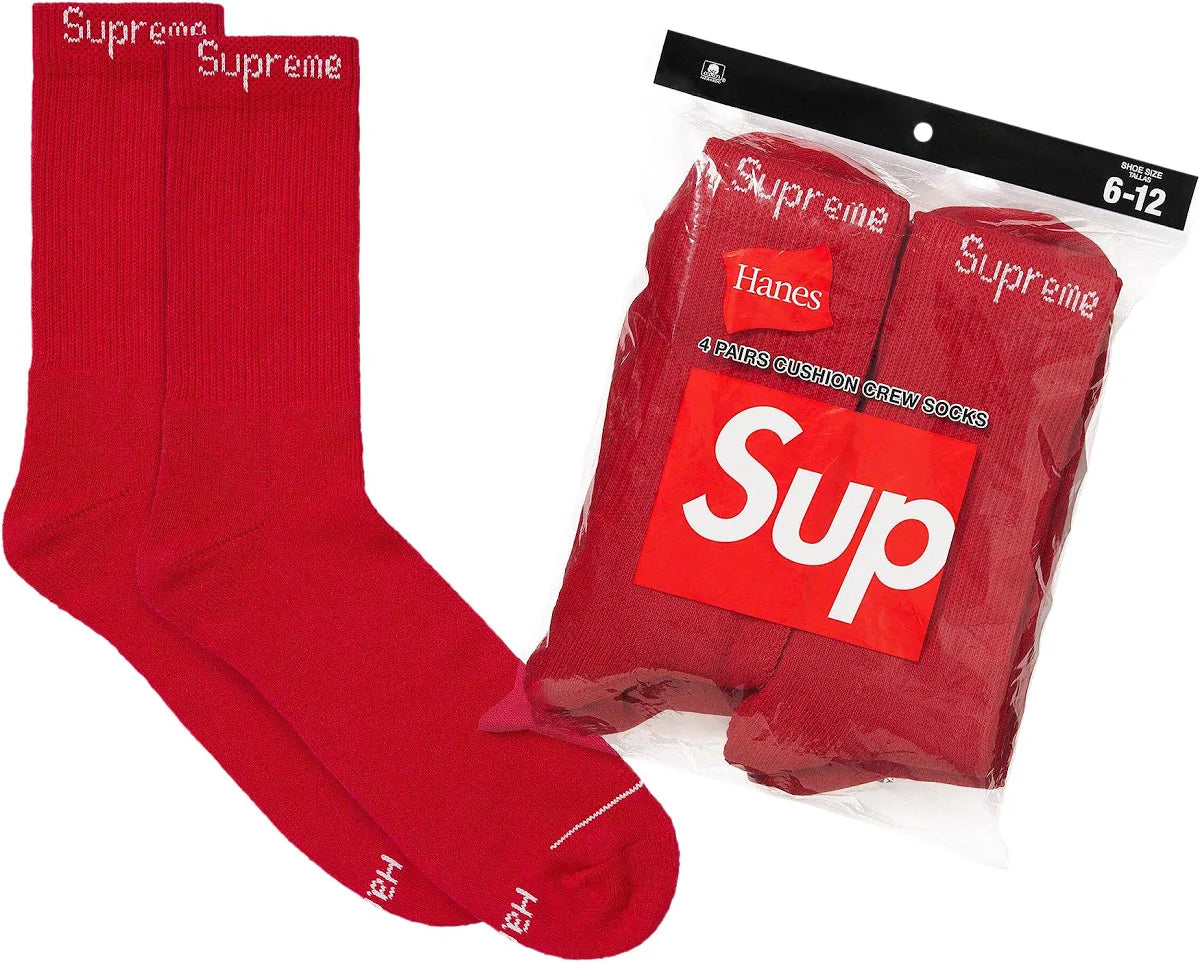 Supreme x Hanes (Red) Crew Socks