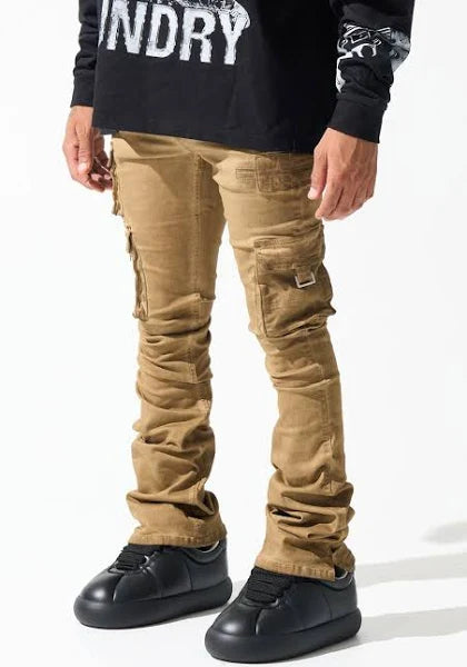 Serenede "Cinnamon/Tiger Brown" STACKED Cargo Jeans