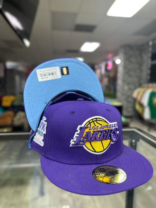 New Era Fitted "Los Angeles Lakers" 17x Nba Champs (Baby Blue Brim)